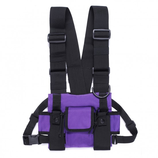 Outdoors Hip Hop Street Tactical Functional Multi-Pocket Vest Bag Trendy Reflective Vest