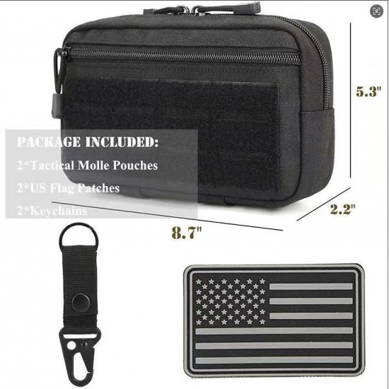 Outdoors 3-Piece Set Laser-Cut Storage Bag + National Standard + Keychain Accessory Bag Practical Tool Kits