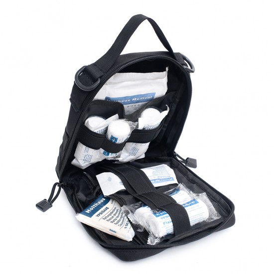 Outdoor Products Wilderness Survival Emergency Rescue Tactical Handheld Medical Kit, Portable Outdoor First Aid Kit