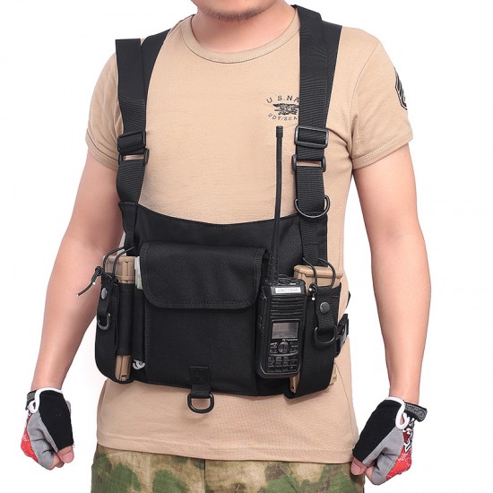 Outdoor Tactical Vest Multifunctional Walkie-Talkie Bag Modular Mounting System Live-Action CS Applicable