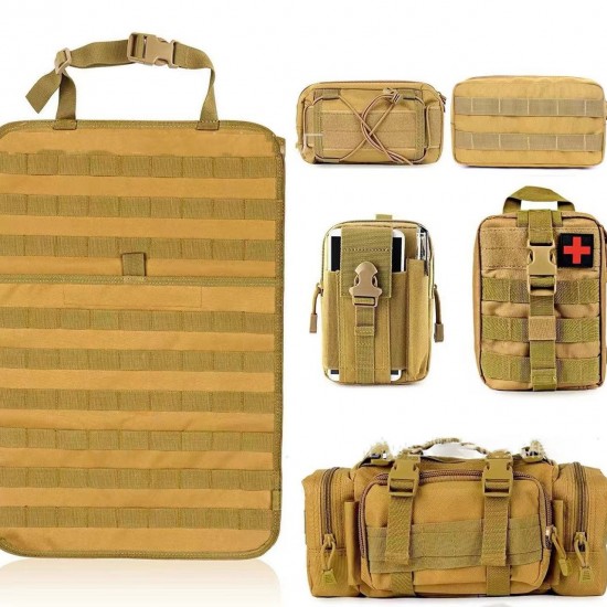 Outdoors Tactical Seat Back Organizer Storage Bag/Six-Piece Car Rear Wall-Mounted Storage Bag