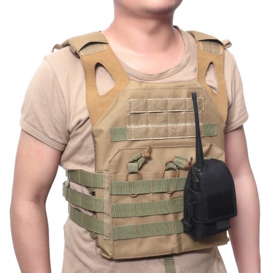 Outdoor Professional Tactical Walkie-Talkie Waist Bag, MOLLE System Compatible, Security Patrol Portable Radio Waist Bag