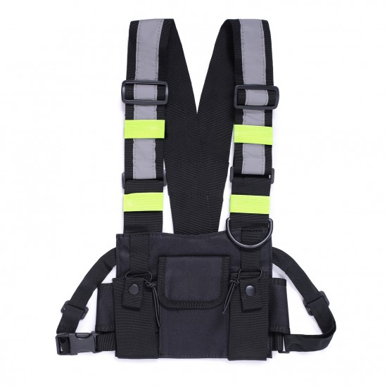 Outdoors Hip Hop Street Tactical Functional Multi-Pocket Vest Bag Trendy Reflective Vest
